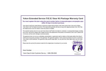 Yukon Extended Service Plan for Yukon Complete Gear Kits