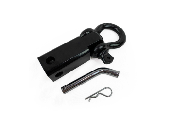 OVS 3/4 4.75T Receiver Shackle: Dual Hole, Pin, Clip - Black