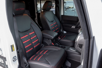 Red and Black Alea F-1 Leather Interior for Jeep Wrangler JK - Passenger 