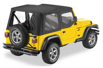 Jeep TJ Replace-A-Top w/Half Door Skins Clear Windows 97-02 Jeep TJ Black Denim Kit Bestop
