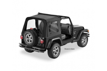 Jeep TJ Soft Top Sunrider w/Clear Windows 97-02 Jeep Wrangler TJ Black Denim Kit Bestop