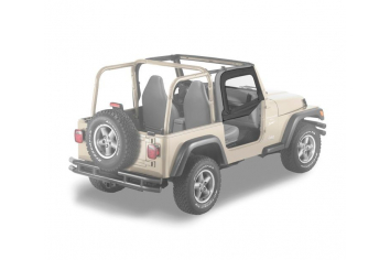 Jeep TJ Upper Fabric Half Doors Factory Soft/All Bestop Soft Tops 97-06 Wrangler TJ/TJL Black Denim Pair Bestop