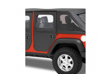 Jeep Wrangler Doors Rear 2 Piece Fabric 07-18 Wrangler JK Black Twill Bestop