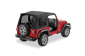 Jeep TJ Soft Top Supertop Classic Replacement Skins w/Tinted Windows 97-06 Jeep Wrangler TJ Black Denim Kit Bestop