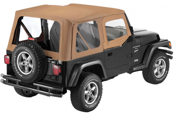 Bestop(R) Sailcloth Replace-A-TopTM for 1988-1995 Jeep Wrangler YJ - Spice; Clear Windows - 79120-37