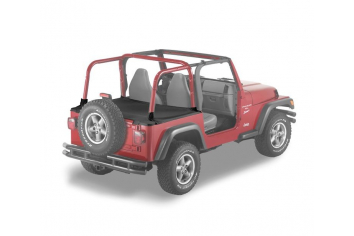 Jeep JK Duster Deck Cover w/Supertop Bow Folded Down 07-17 Jeep JK Wrangler Black Denim Bestop