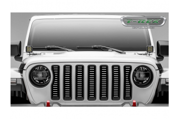 Jeep Wrangler JL T-REX Billet Series Grille-Brushed Finish Face 3/16" Thick Laser Cut Aluminum