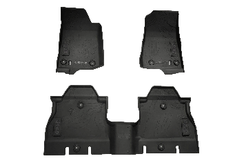 Mopar All-Weather Front & Rear Floor Liner Set w/ Black Jeep Logo; Wrangler JL Unlimited