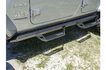 N-FAB Predator Pro Nerf Steps Powdercoated  W/ Dimpled Step Pad for Jeep Wrangler JLU 4 Door PRJ1863-TX