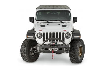 WARN 101330 Elite JL Wrangler Stubby Font Bumper With Grille Guard