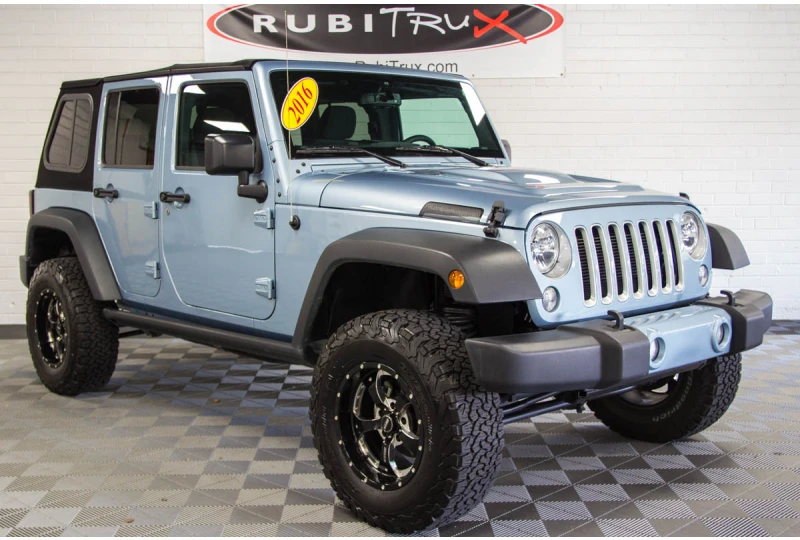 Pre-Owned 2016 Jeep Wrangler Sahara Unlimited Artic Blue