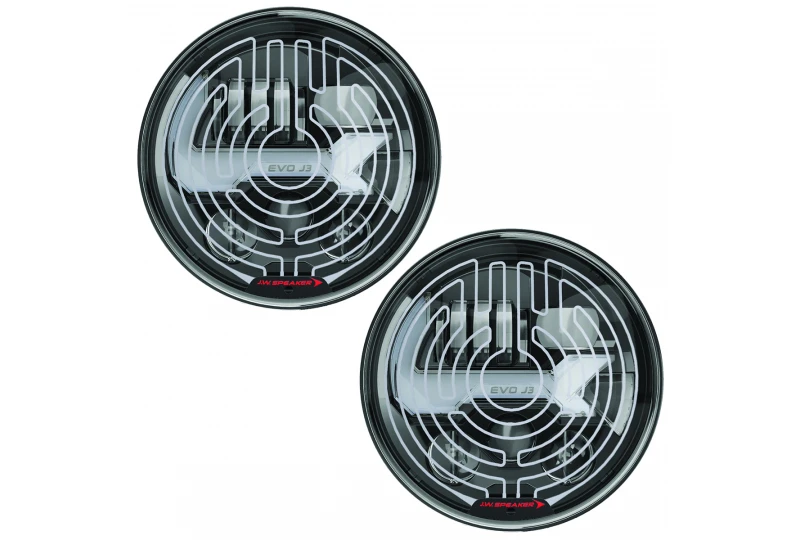 JW Speaker 8700 Evolution J3 Wrangler JK LED Headlight Pair ; Black Heated - 0557213 JW Speaker 8700 Evolution J3 Wrangler JK LED Headlight Pair ; Black Heated - 0557213