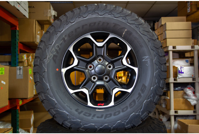Wrangler JL Rubicon Wheels & Tires; Black Spoke