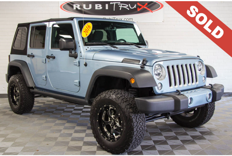 Pre Owned 16 Jeep Wrangler Sahara Unlimited Artic Blue