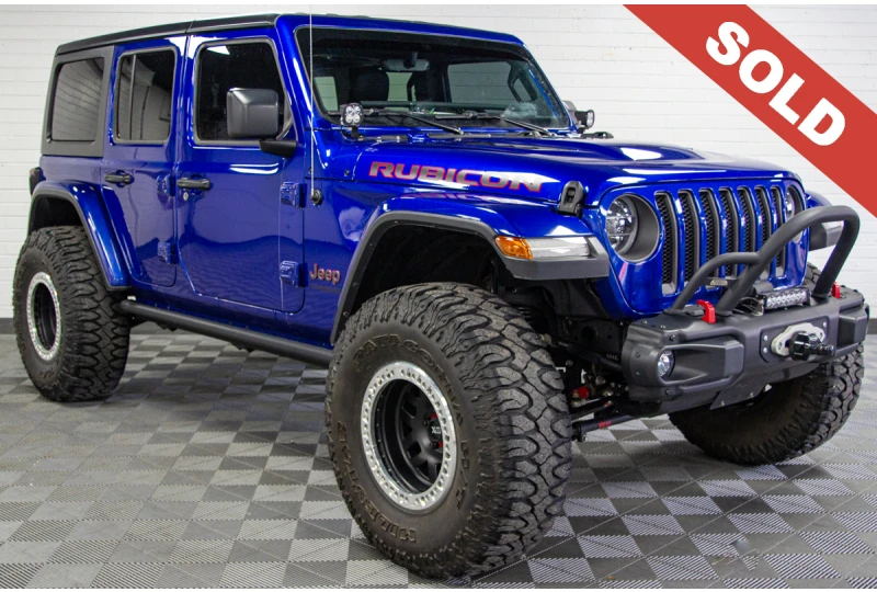 Pre Owned 18 Jeep Wrangler Unlimited Rubicon Jl Ocean Blue Metallic For Sale