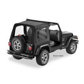 Bestop Soft Top Sunrider w/Clear Windows | Wrangler TJ Black Denim