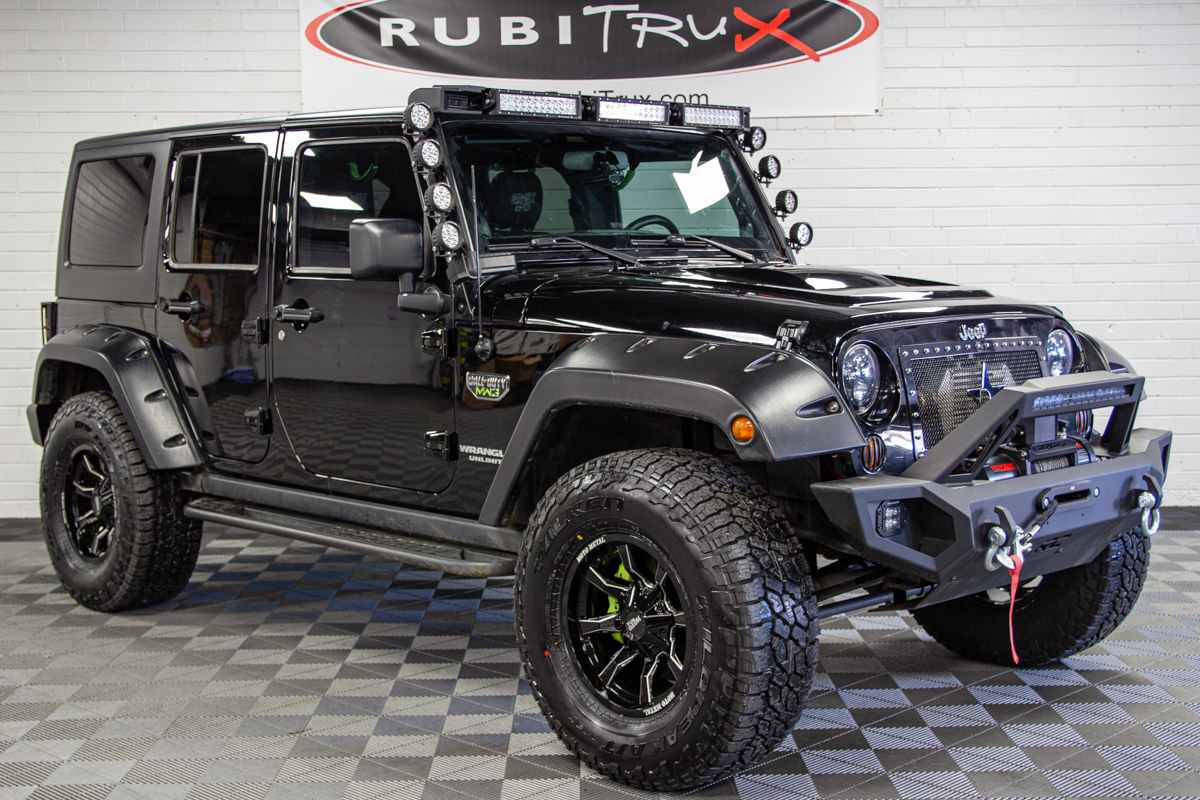 Custom Lifted 2012 Jeep Wrangler Rubicon Unlimited CoD MW3 Edition Black  for Sale