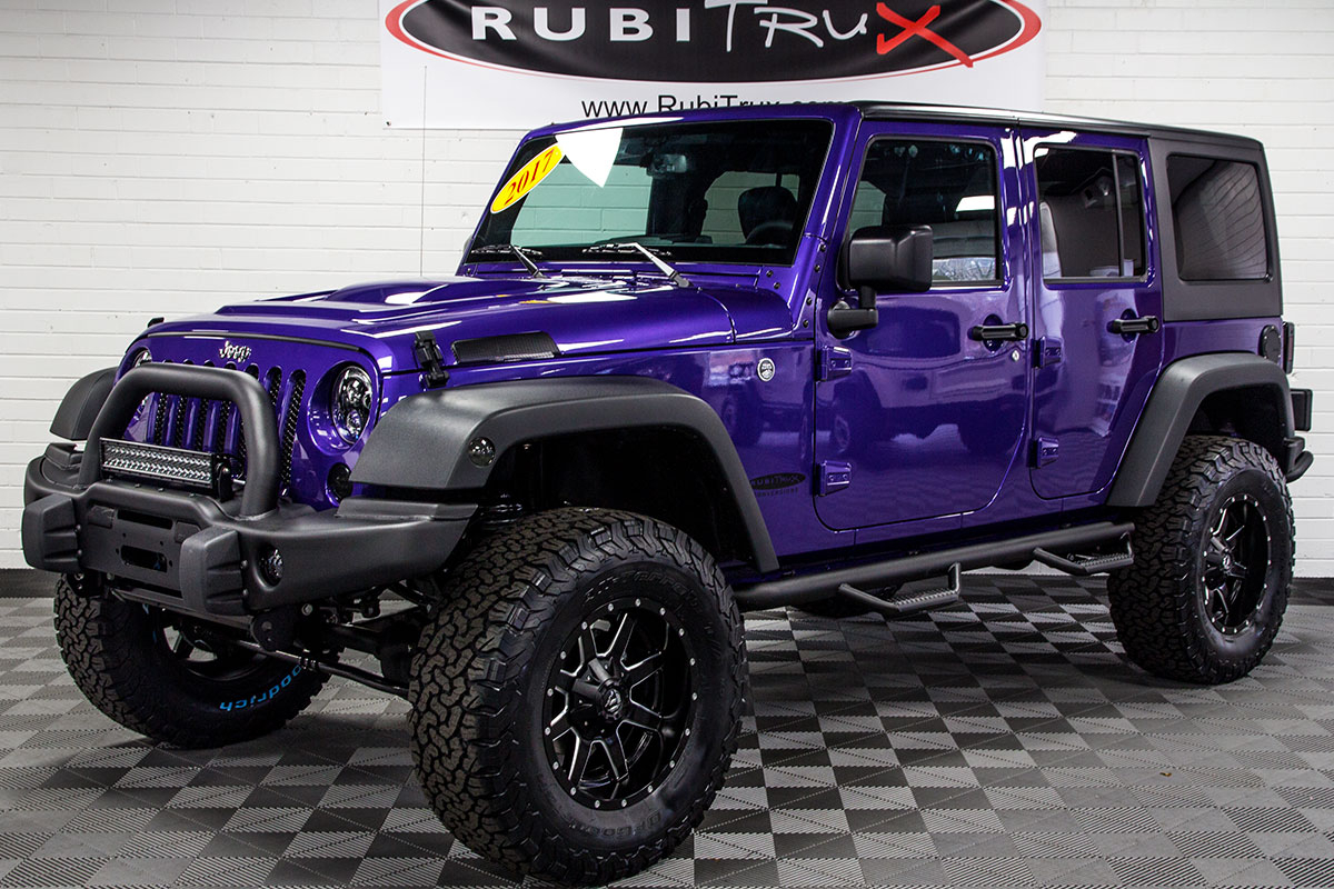 purple 4 door wrangler