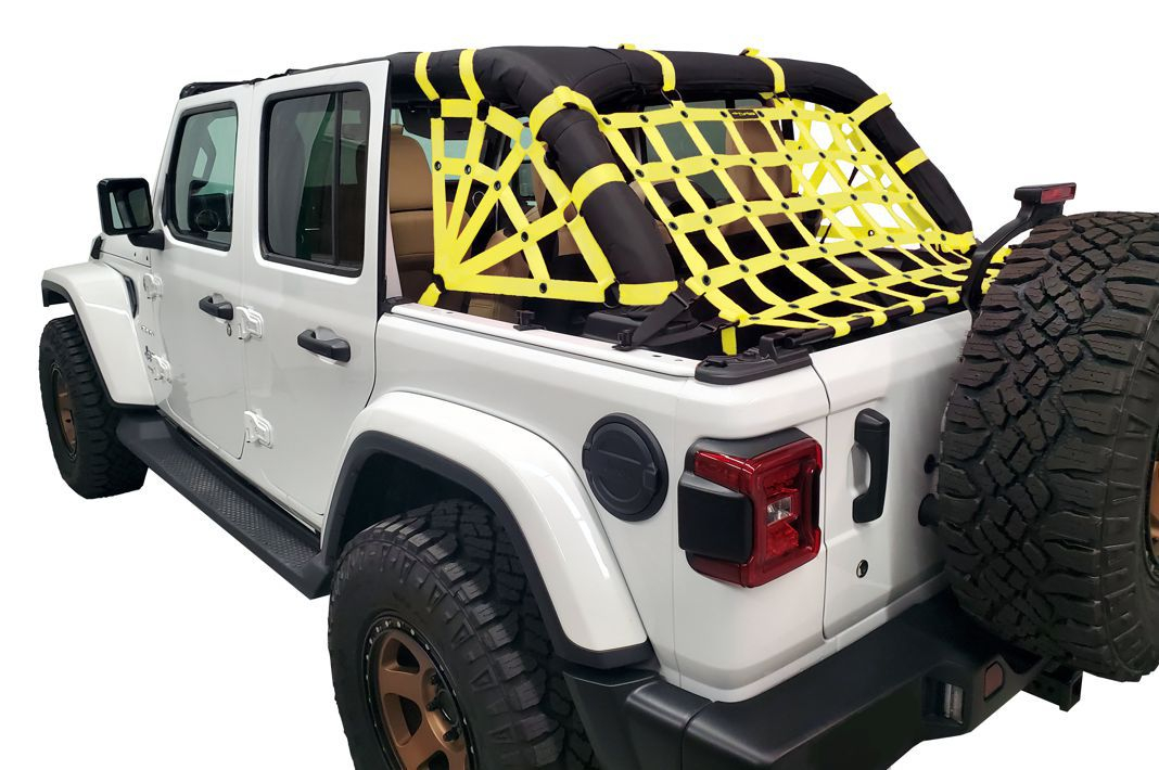 Dirty Dog 4x4 3pc Netting Kit Spider Sides Wrangler JLU (4-door) - Yellow