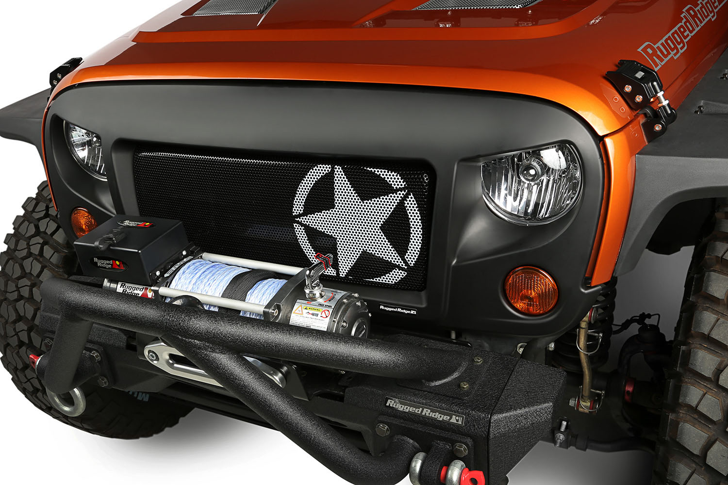 Rugged Ridge 12034.31 Spartan Grille Kit, Star; 07-17 Jeep Wrangler JK