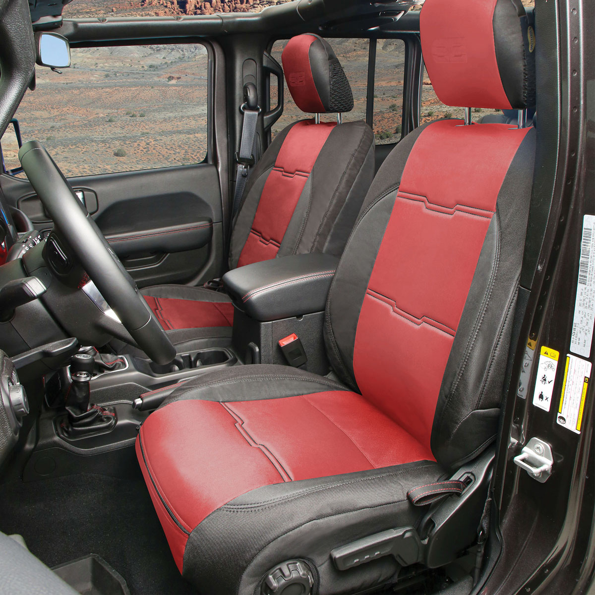 Smittybilt Gen2 Neoprene Seat Covers Wrangler JLU 4 Door | Black/Red