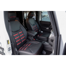 Red and Black Alea F-1 Leather Interior for Jeep Wrangler JK - Passenger 