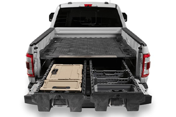 Decked Drawer System in the rear of a truck